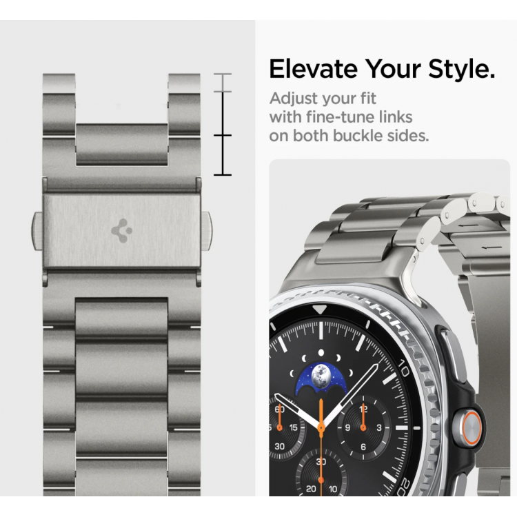 Spigen SGP Modern Fit Titanium Λουράκι Μπρασελέ για Samsung Galaxy Watch 8 40mm/44mm/46mm - Natural ΤΙΤΑΝΙΟ - AMP10122